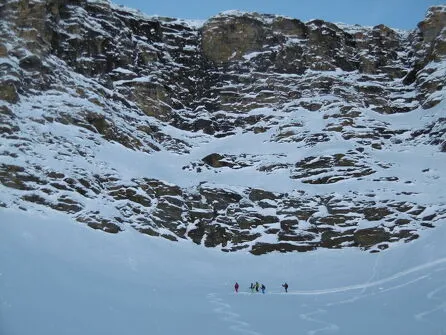 Off-piste freeride skiing