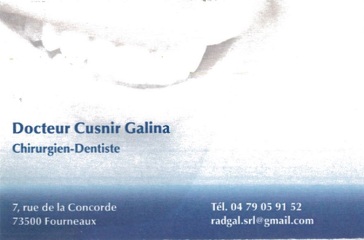 © Chirurgien dentiste Cusnir Galina - Cusnir Galina