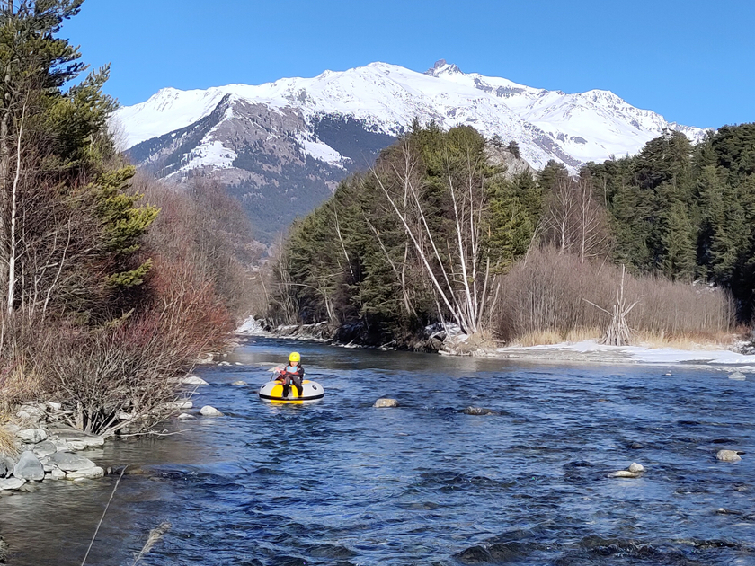 © River tubing sur l'Arc en hiver avec Sensations Vanoise - Sensations Vanoise