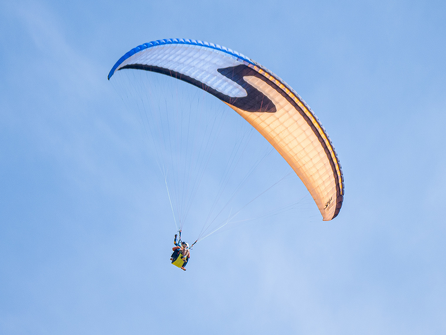 Tandem paragliding flight