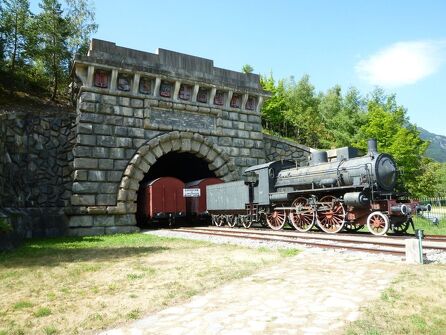 The monumental entrance to the Mont Cenis rail tunnel