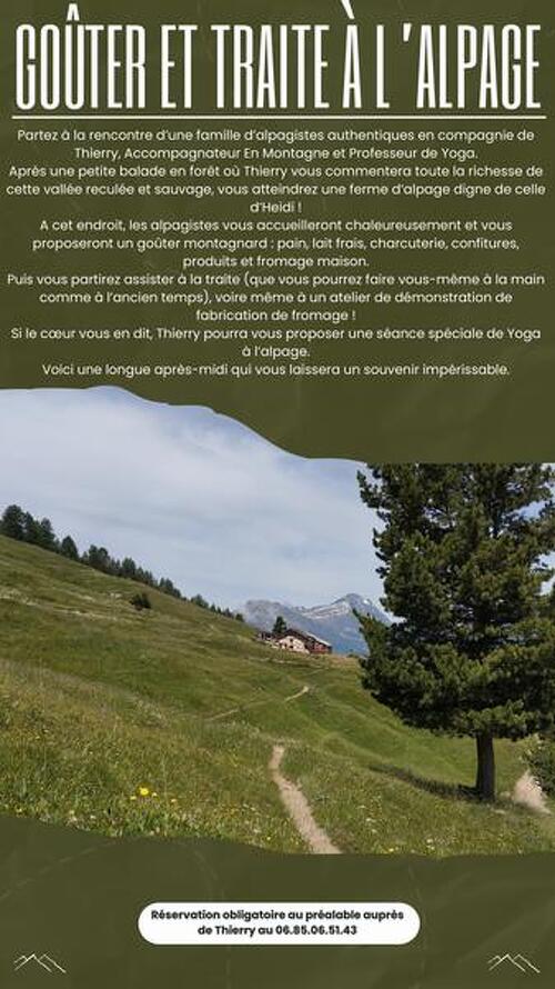 Goûter et traite des vaches à l'alpage