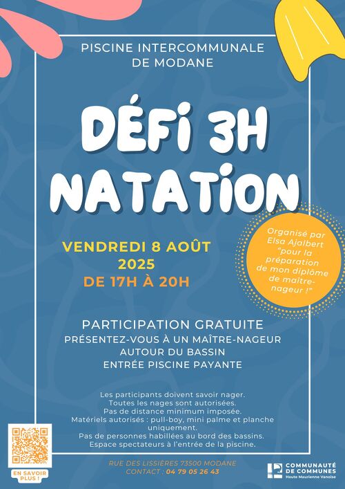 Défi 3h natation
