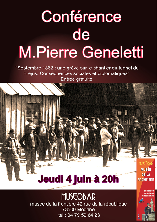 Conférence - Septembre 1862, une grève sur le chantier du tunnel du Fréjus, par Pierre Geneletti