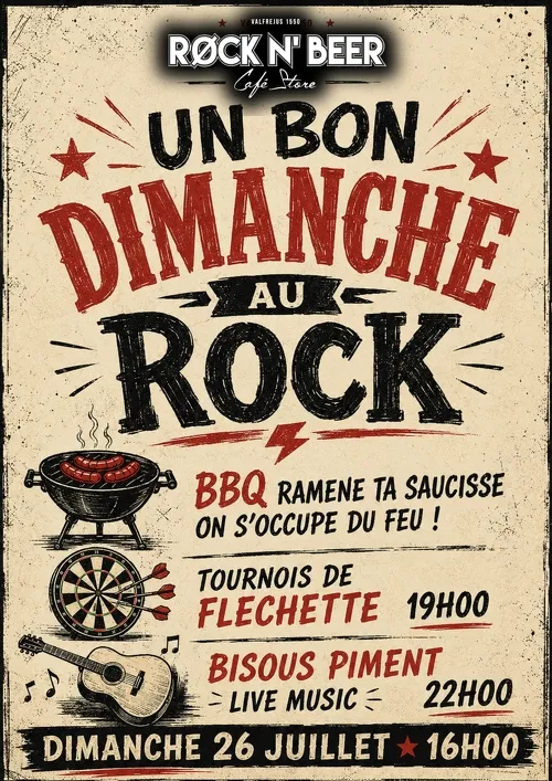 UN BON DIMANCHE AU ROCK ! BBQ-FLECHETTE-LIVE MUSIC
