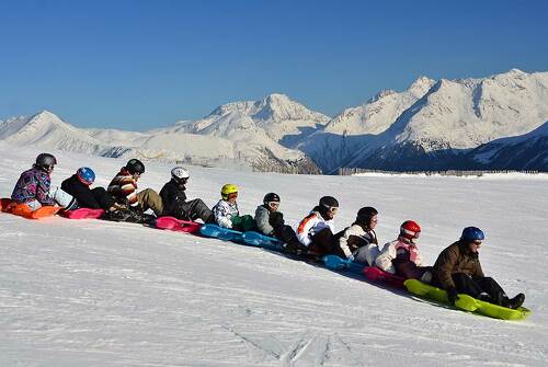 Descente en Snake gliss - Snake luge à  Aussois