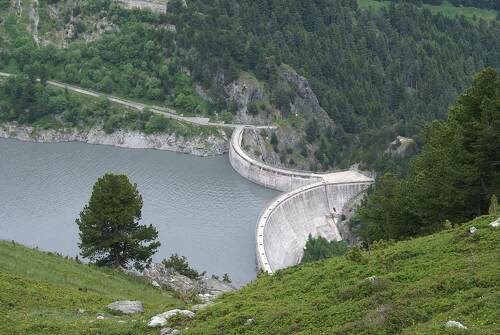 Het meer van Plan d&#039;Aval in de Savoie - Alpes Vanoise in Aussois