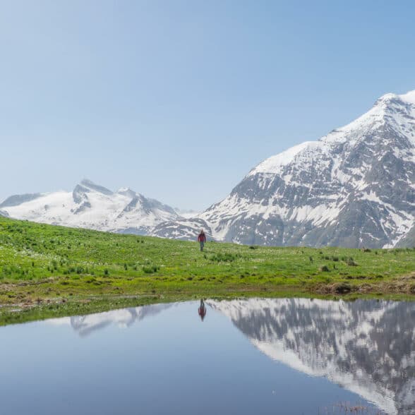 Randonnée à pied, lac de montagne, alpage de la Buffaz, Arbéron, Bessans, Haute Maurienne Vanoise