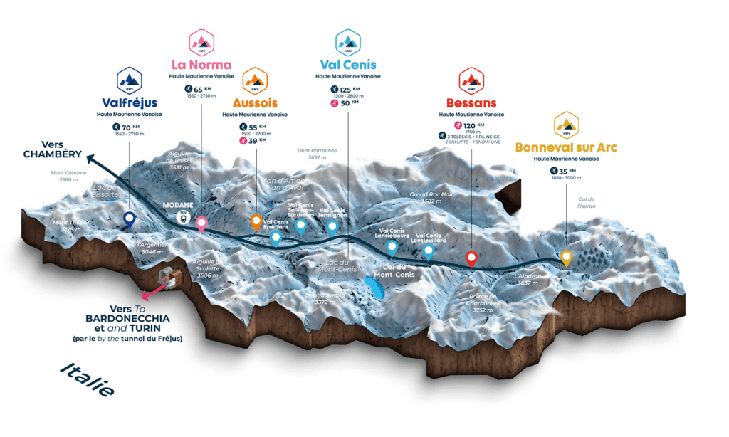 L’Espace Haute Maurienne Vanoise : 1 territoire, 6 stations, 350 km de ski alpin, 200 km de ski nordique