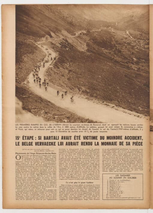 Le Miroir des Sports, 26-07-1938, étape Tour de France à Bonneval sur Arc