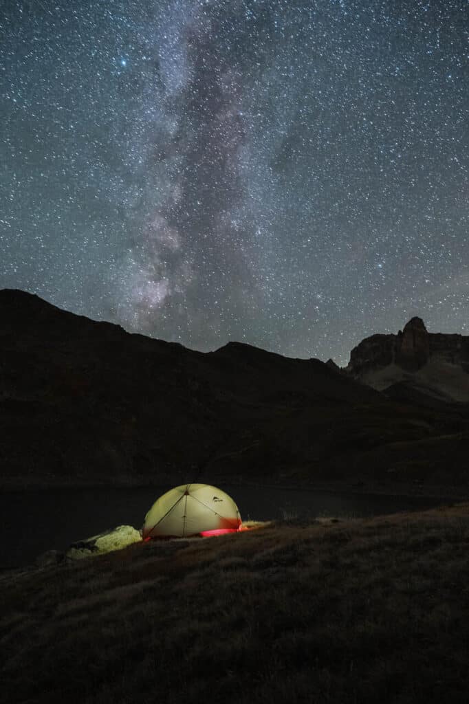 Bivouac nocturne à Valfréjus