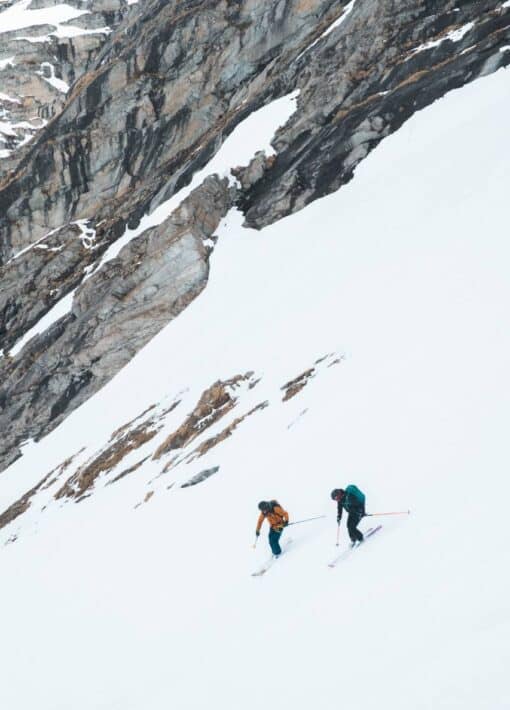Descente en ski de rando jusqu'à Aussois