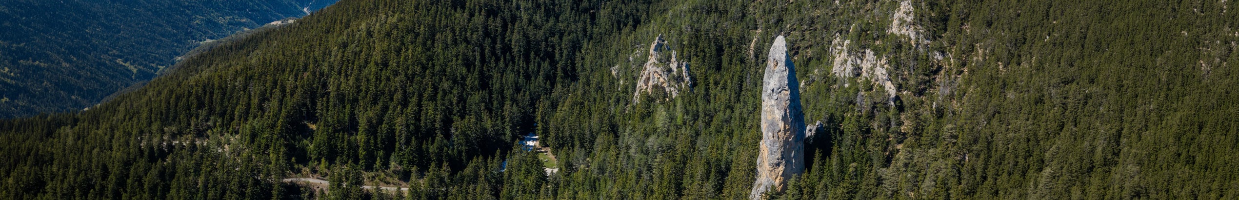 Landscape during a tour of the Sardières monolith in the spring