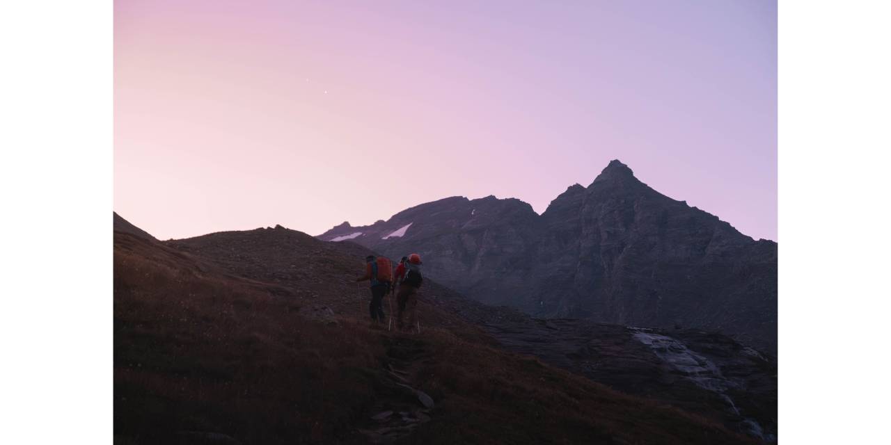 View of the summit of Albaron at dawn