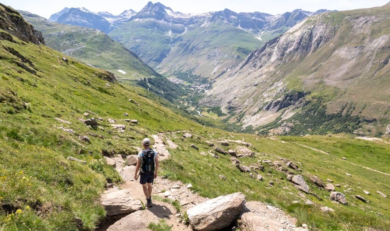 randonneur sur la rando du glacier du grand mean