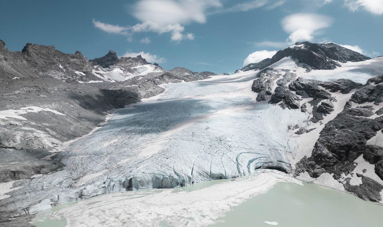 Vue sur le glacier du Grand Méan à Bonneval sur Arc