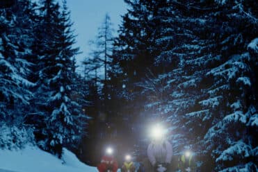 Night sledging with headlamp, La Norma, go-karting on snow