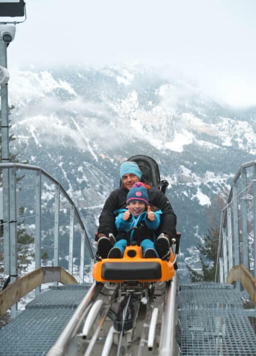 Top 5 family winter activities at La Norma, tobogganing on rails: Normaloops