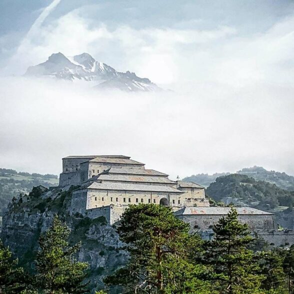 The Esseillon barrier at Aussois, Fort Victor-Emmanuel. In the background: the Dent Parrachée.