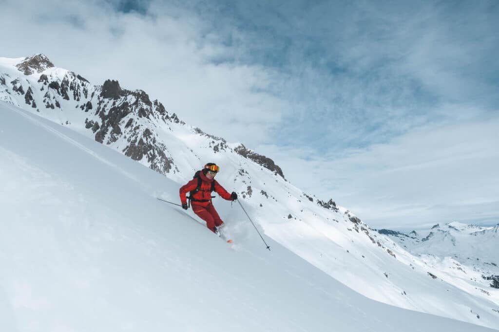 Ski hors piste station Aussois, ski freeride, col des Hauts