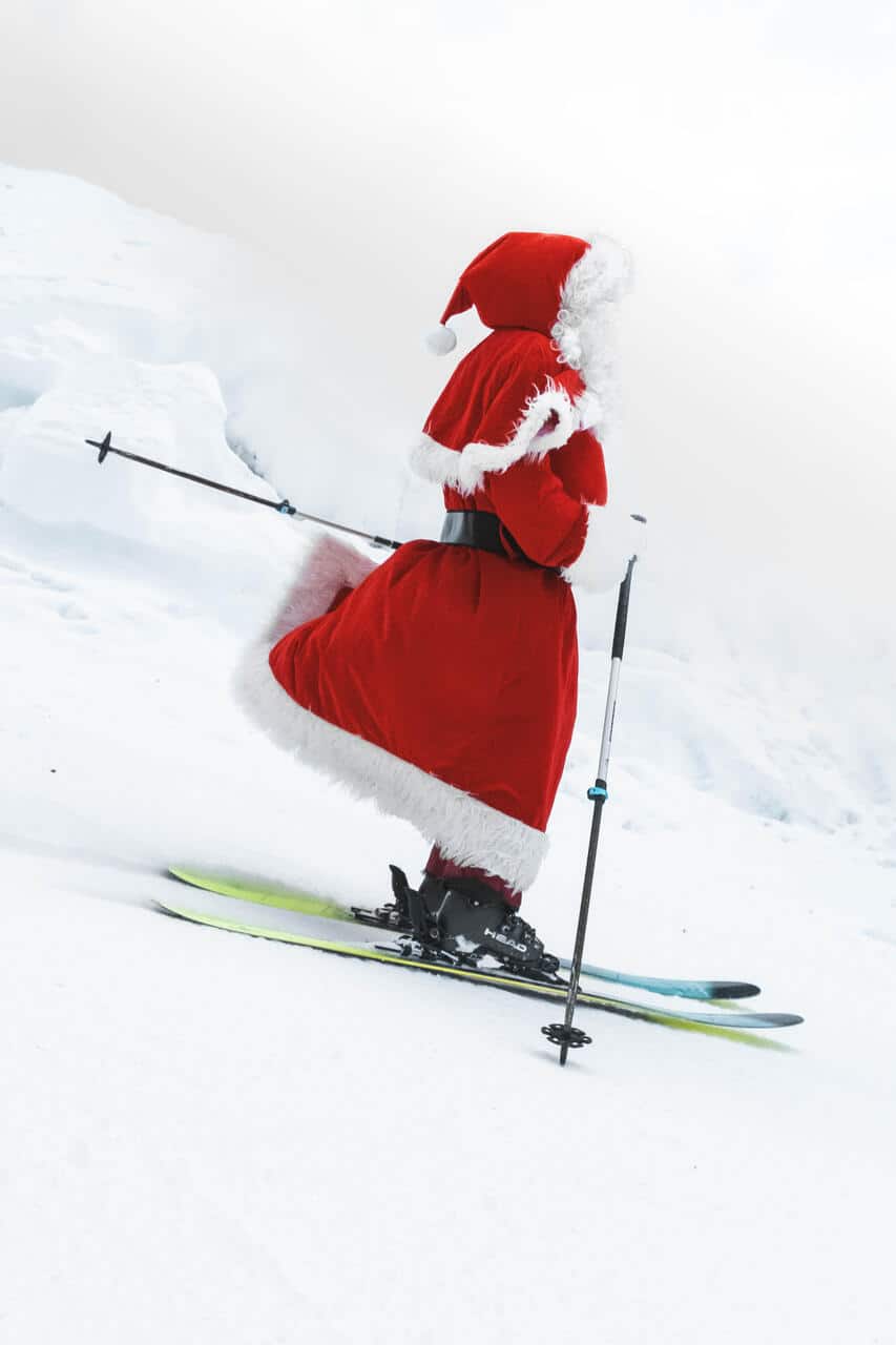 Père Noël au ski, ouverture station de ski Ausssois, Noël sur les pistes
