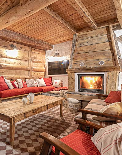 Our favorite accommodations in Val Cenis: Our "fireside" furnished apartments