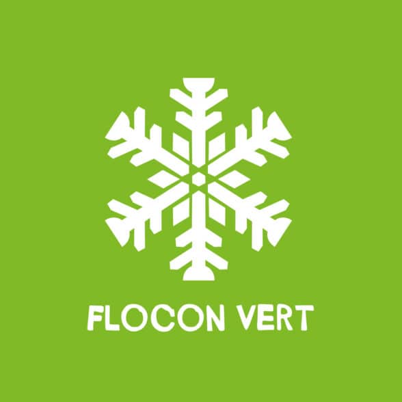 Logo flocon vert avec baseline