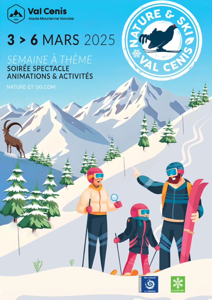Poster &quot;Nature and skiing at Val Cenis&quot; 2025