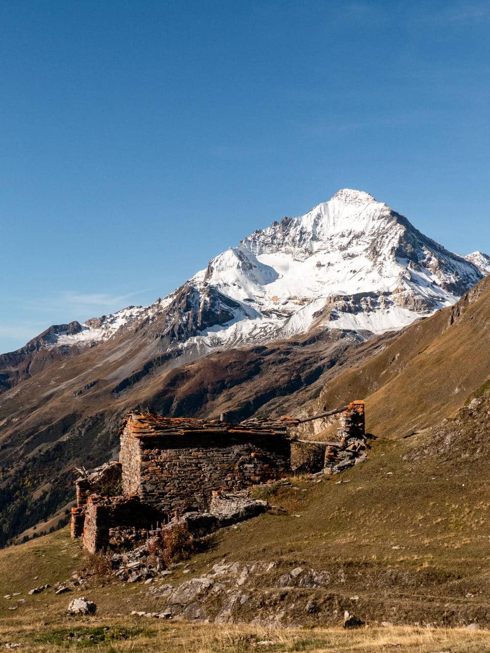 Randonnée automne à Bellecombe, premières neiges sur la Dent Parrachée, Parc national de la Vanoise, Val Cenis