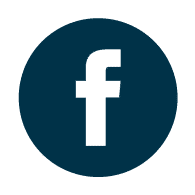 Picto facebook cercle bleu - typo blanche