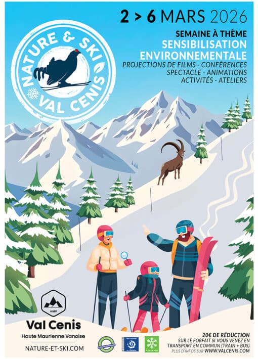 Affiche "Nature et ski à Val Cenis" 2026