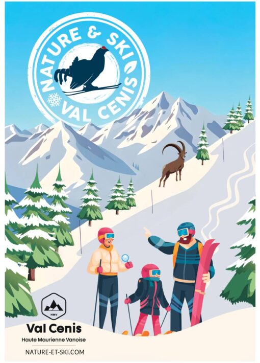 Affiche ‘Natuur en skiën in Val Cenis