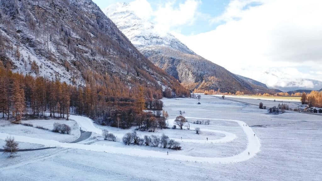 Bessans snowfarming ski en novembre