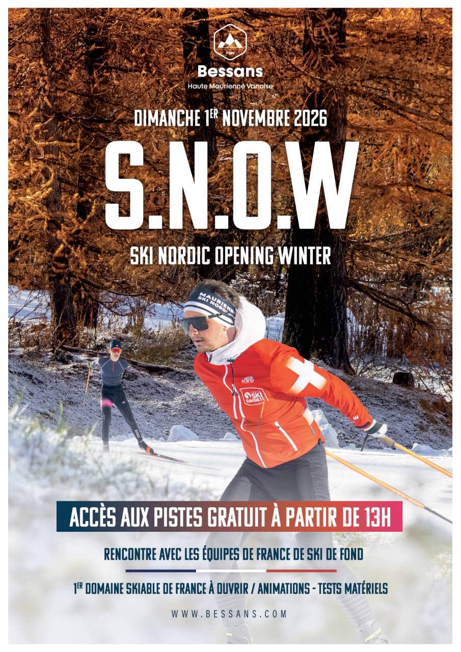 Affiche S.N.O.W. : Ski Nordique Opening Winter 2026 à Bessans