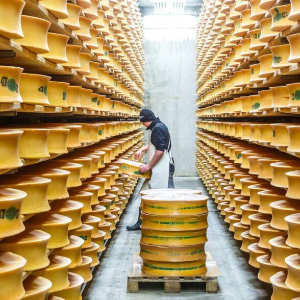 Beaufort cheese production in the village of Bonneval sur Arc