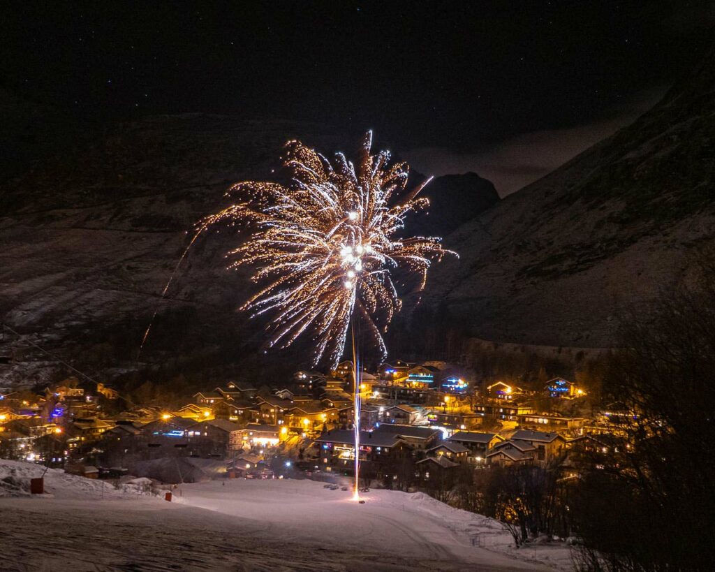 Fireworks entertainment at Bonneval sur Arc